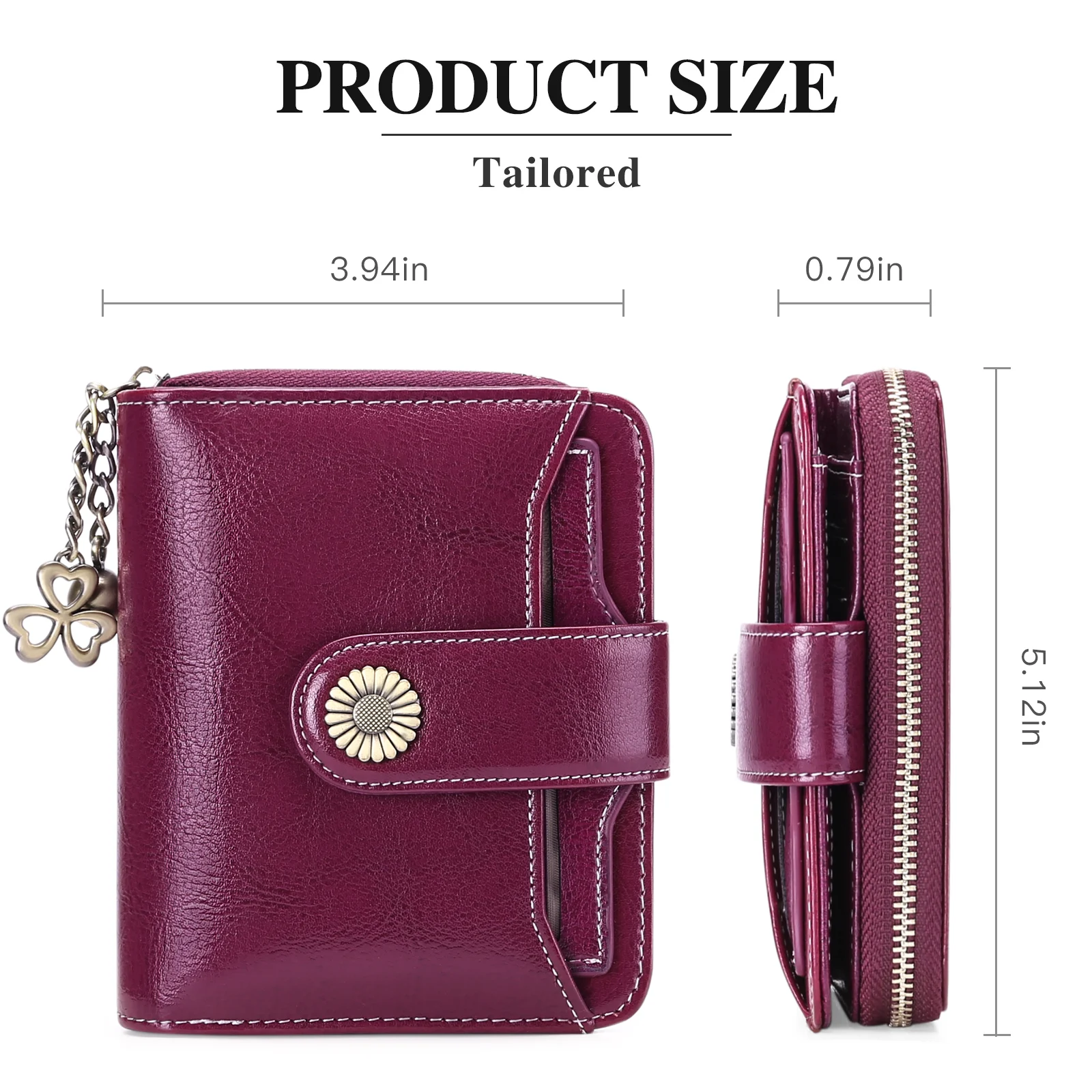 2023 Fashion Women's Coin Purse Wallet RFID Blocking Female Leather Wallet Zipper Card Holder ID Money Bag Wallet For Girls