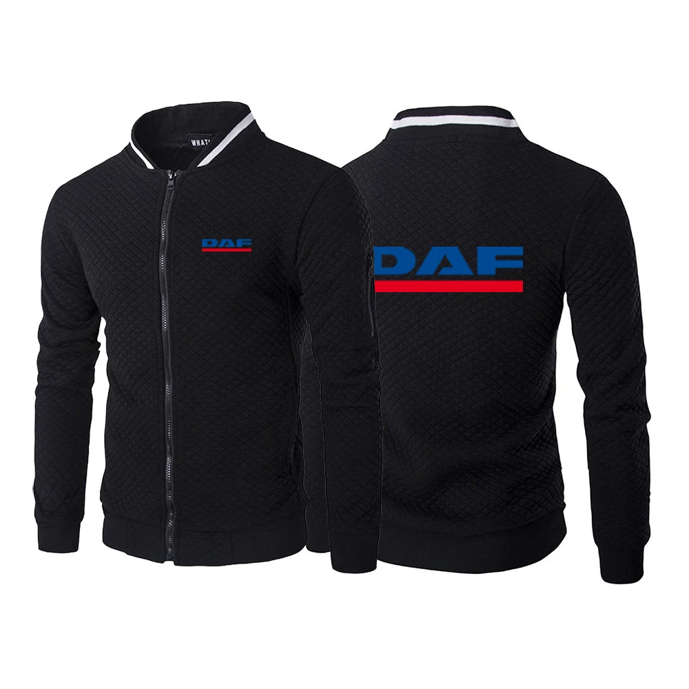 

2022 DAF TRUCKS Logo Print Men's Fashion Spring Autumn Hip Hop Men Zipper Popular Clothing Solid Jacket