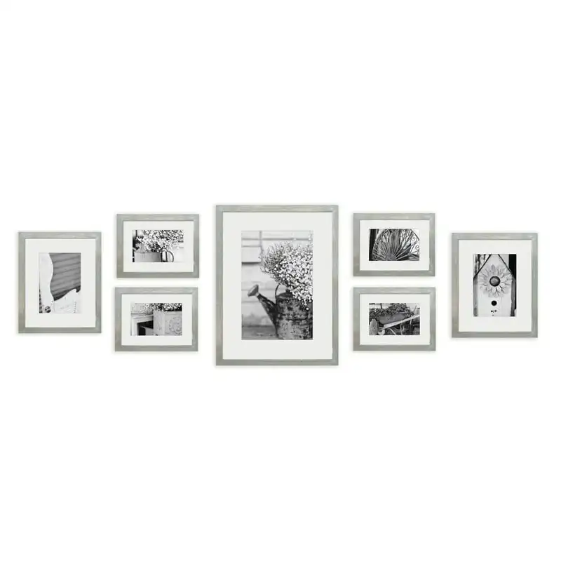 

Галерея, 7 шт., фоторамка серая, настенный набор галереи с декоративными художественными принтами и подвесным шаблоном, украшения для творчества