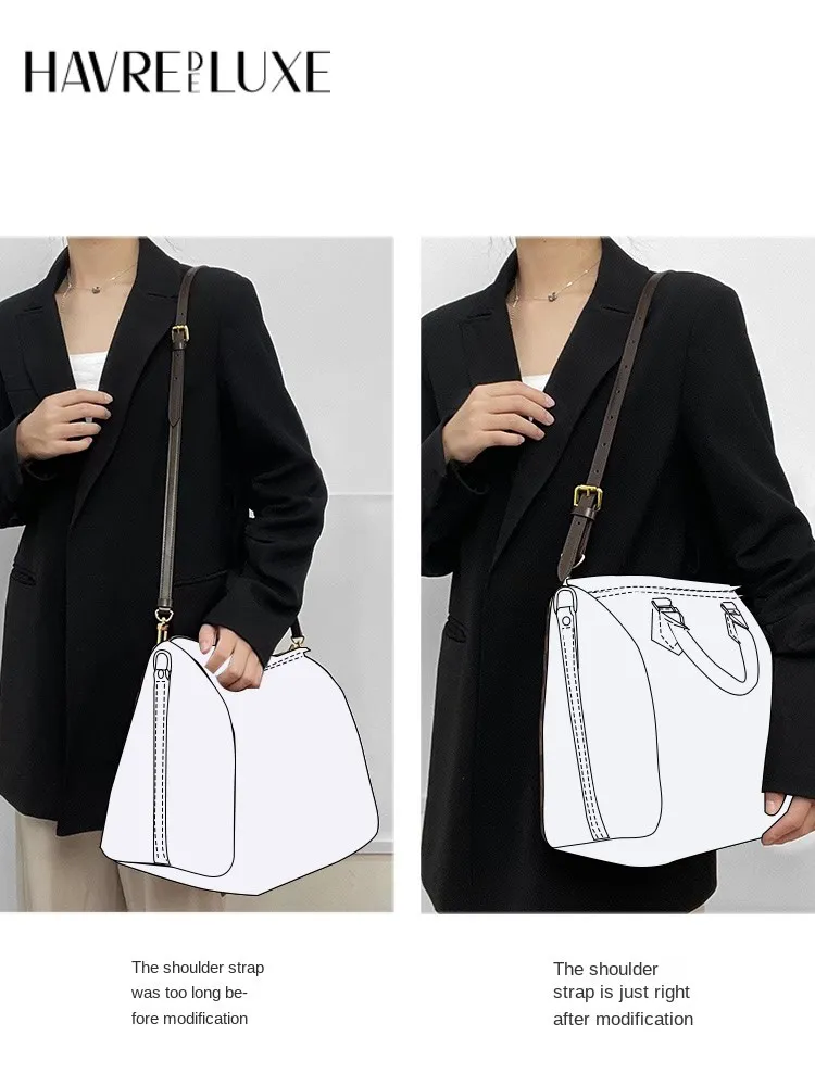 Wide bag strap transformation Bag30 shortened by leather shoulder strap armpit belt adjustable buckle shortened accessories