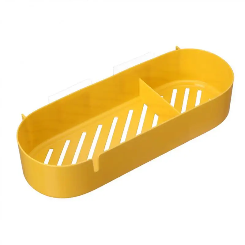 

Traceless Shower Storage Rack Holder Drain Hole Design No-drill Toilet Organizer Oval Bathroom Shelves Drain Storage Rack Stable