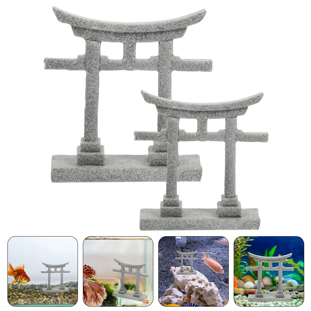 

Decor Landscape Decoration Torii Gate Micro Aquarium Garden Yard Style Zen Prop Crafts Sand Table Decors Tanksculpture Ornament