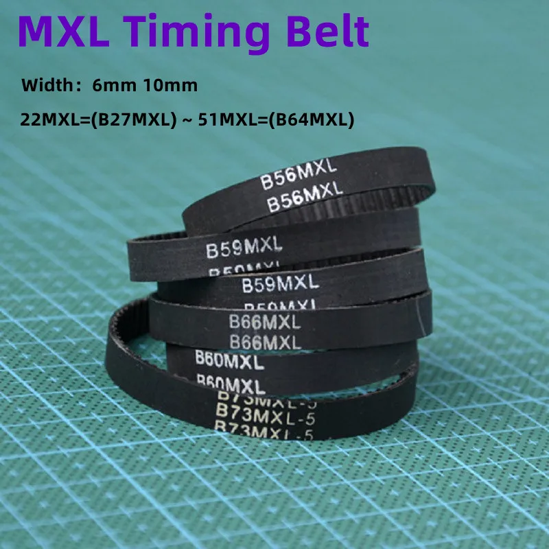 

Ремень ГРМ MXL B27 B35 B40 B43 B47 B50 B53 ~ B64 ширина 6/10 мм, резиновый синхронный ремень с замкнутой петлей 22M XL ~ 64M XL