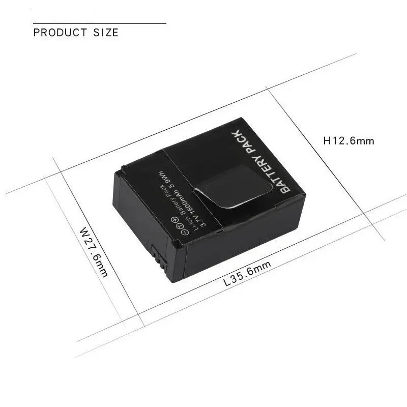 Фото Аккумулятор для экшн-камеры 3.7V 1600mAh AHDBT-301/302 для GoPro Hero 3 3+, перезаряжаемые аккумуляторы AHDBT 301 201, аксессуары №5