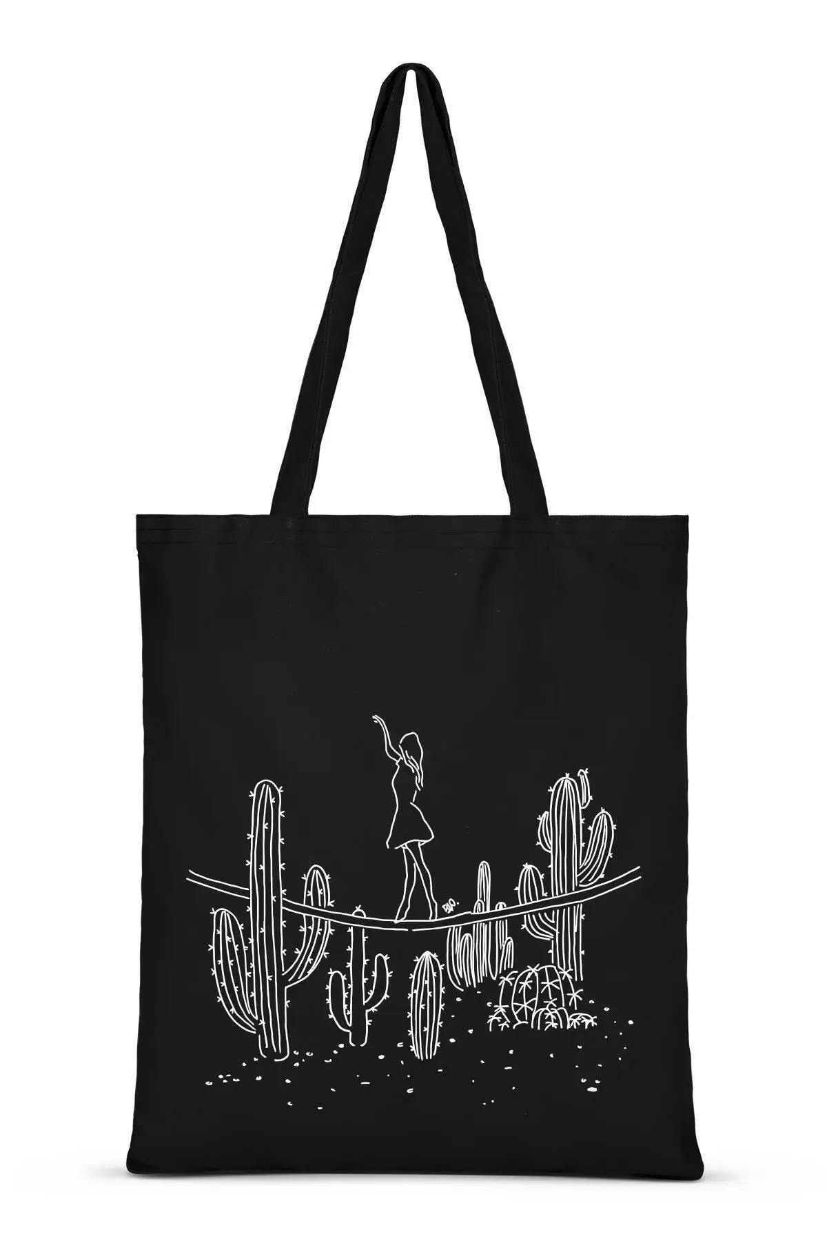 

Cactus Girl And Black Printed Tote Bags Cool Kids Backpacks Handbags Toys Cute Light Small Children New Daily Use