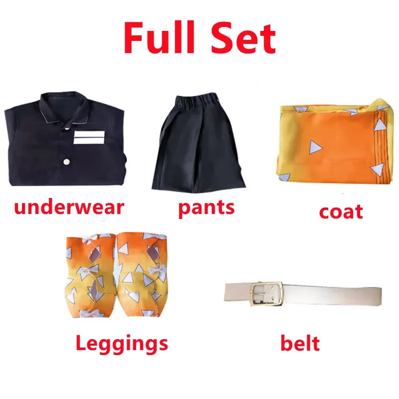 Дети Взрослые Kimetsu No Yaiba Agatsuma Zenitsu Аниме Кимоно Хэллоуин Одежда Косплей Костюм