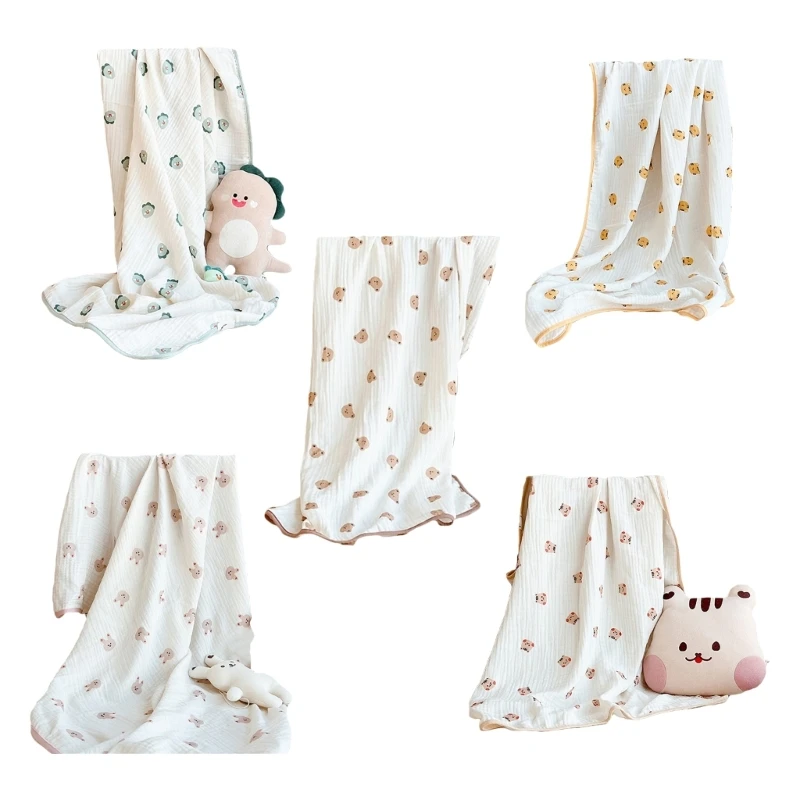 

Cotton Baby Blanket Newborn 2-layer Cotton Gauze Soft Absorbent Swaddle Blanket Breathable for Beds Shower Gift