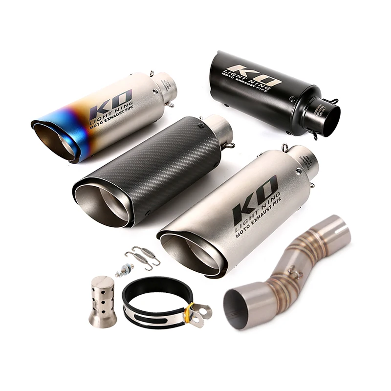 51mm For CFMOTO CLX Clx700 2020-2022 Motorcycle Exhaust Muffler Pipe Carbon Fiber Escape Connect Tube Mid Link DB Killer Slip On