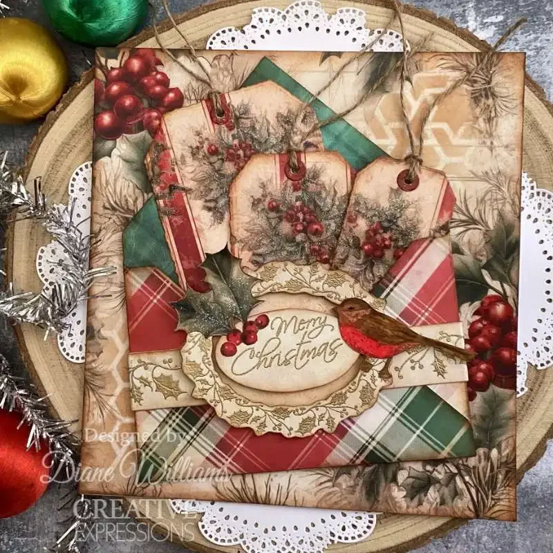 Винтажные рождественские штампы и трафареты фотографические украшения тиснение