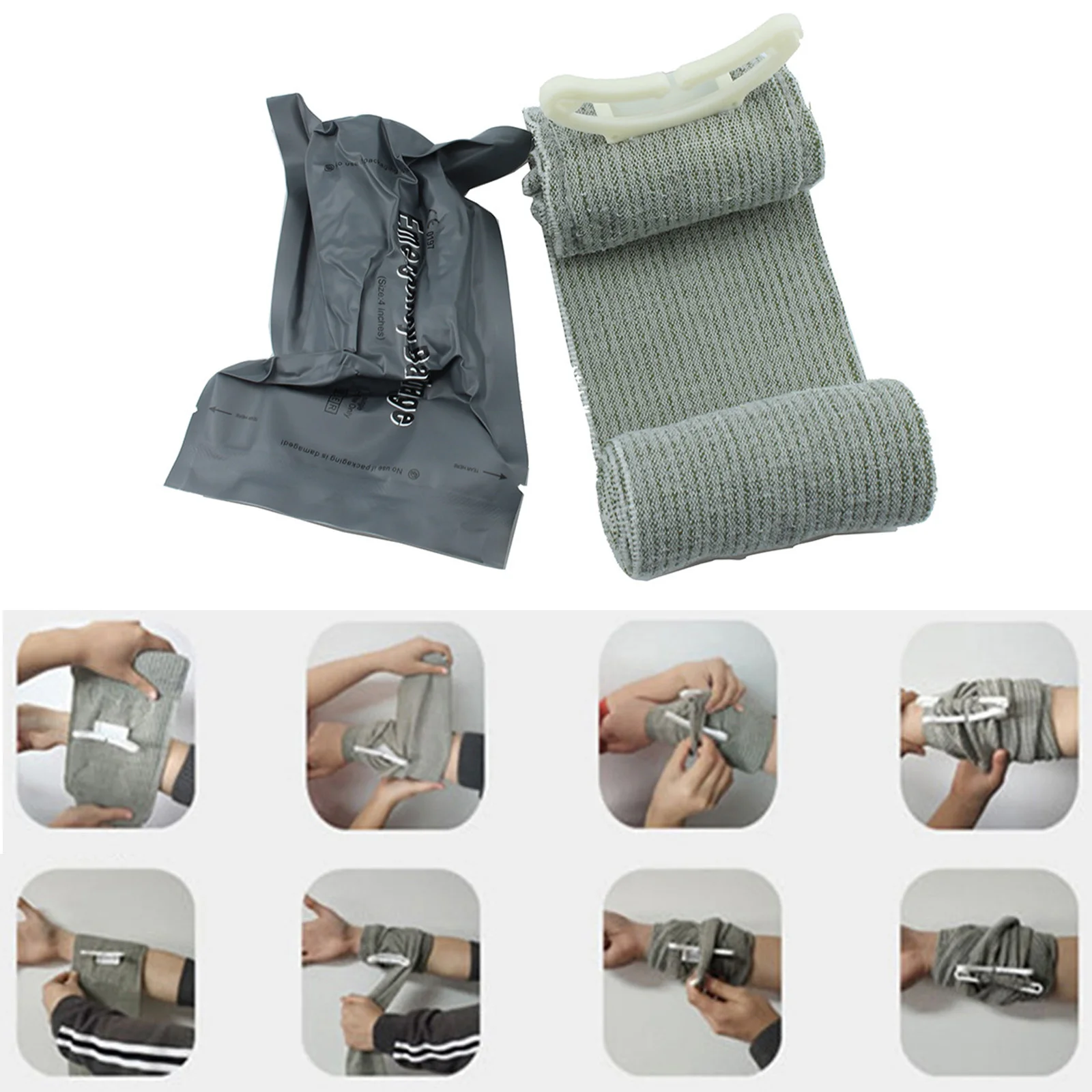 

Breathable Wound Hemostatic Bandages Everready First Aid & First Aid Training Outdoor Accidents Treatment with Buckle Home Spare