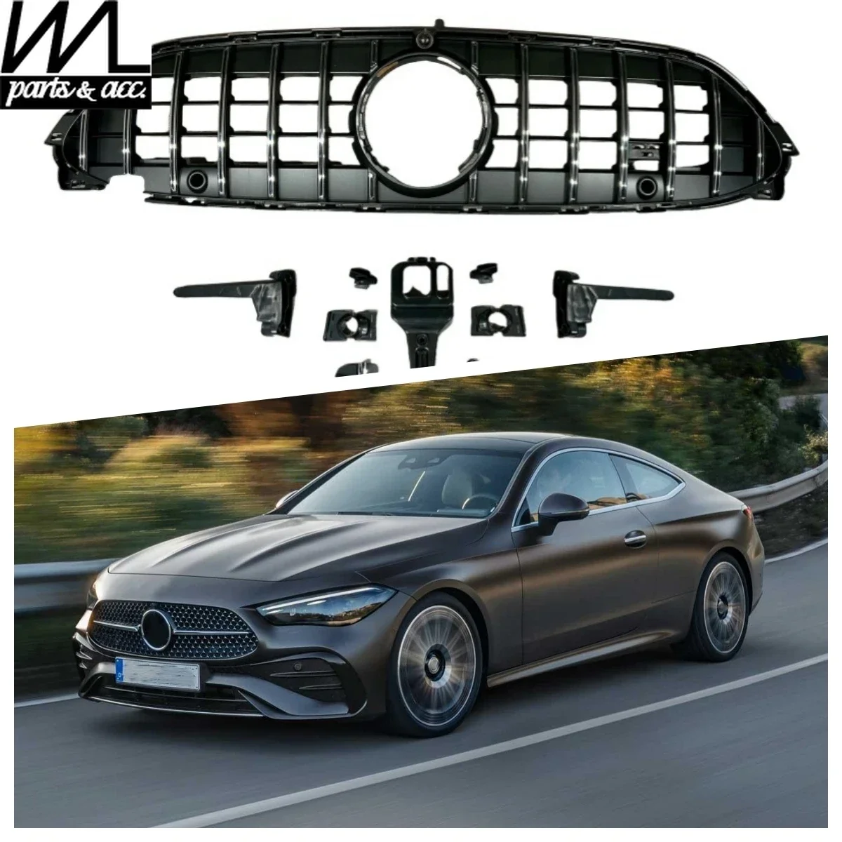 2024 новая решетка для Mercedes Benz CLE Class C236 Coupe W236 CLE260 CLE300 GT переднего бампера сетка из
