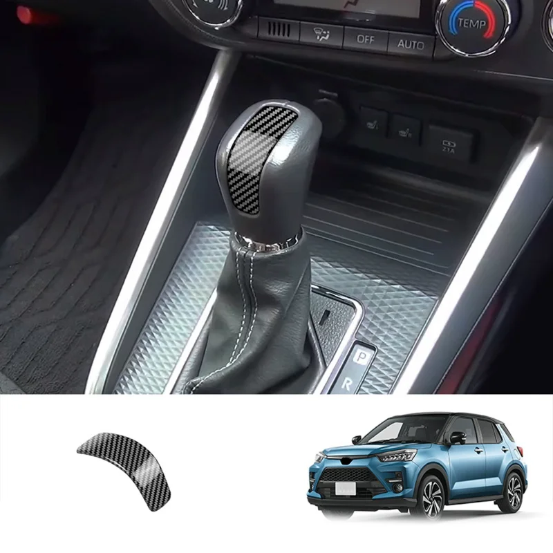 

For Toyota RAIZE A200 A210 2019-2021 2022 Carbon Fiber Car Interior Gear Shift Knob Head Cover Trim AT Model