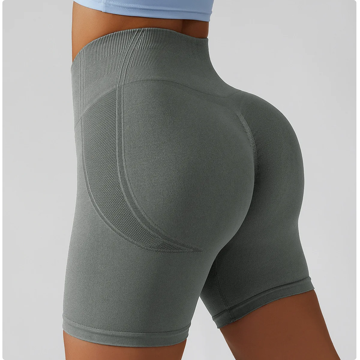 

2022 Summer New High Waist Booty Scrunch Seamless Gym Shorts Women Running Tight Sports Yoga Fitness Gymwear