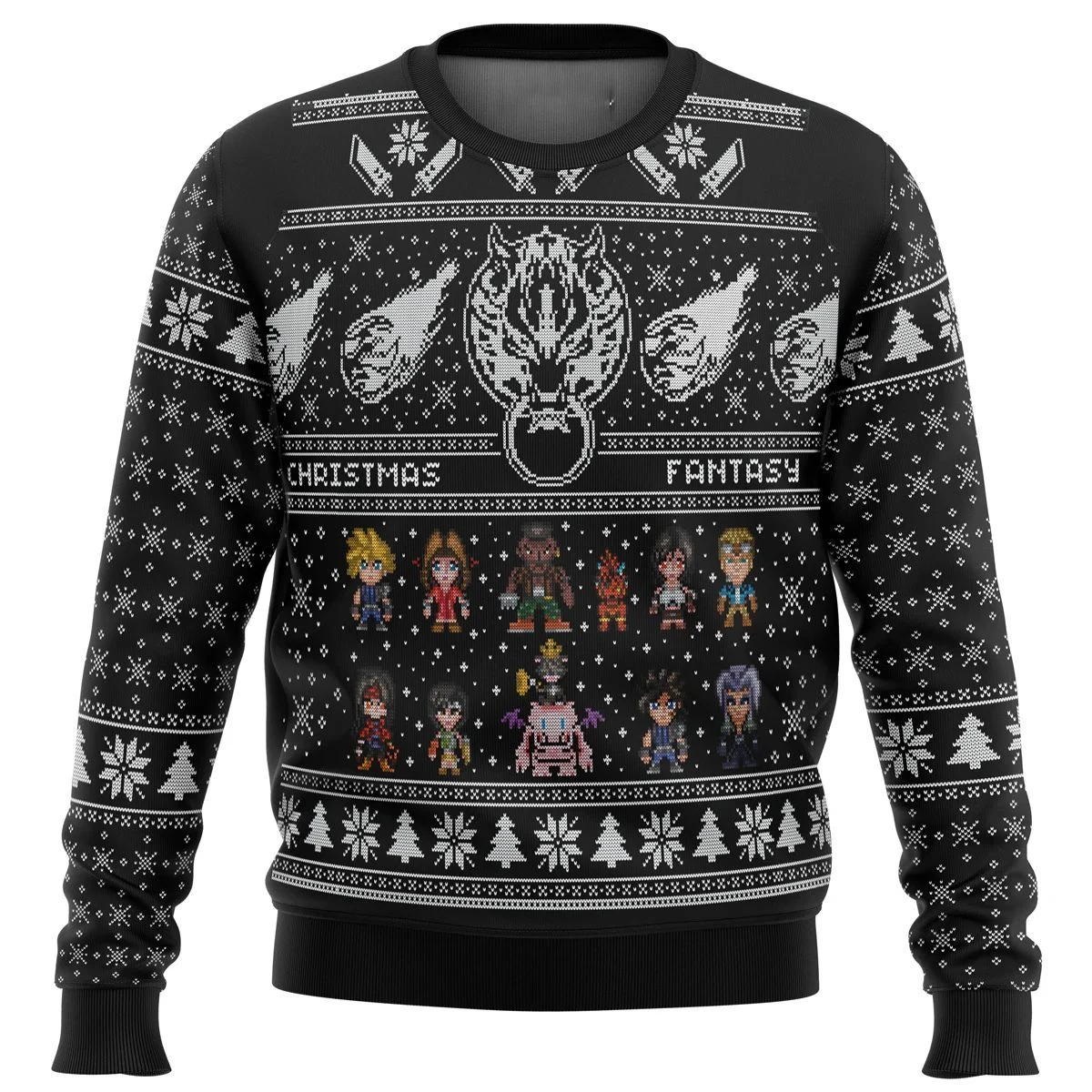 

Final Fantasy Classic 8bit Ugly Christmas Sweater Christmas Sweater gift Santa Claus pullover men 3D Sweatshirt and top autumn a