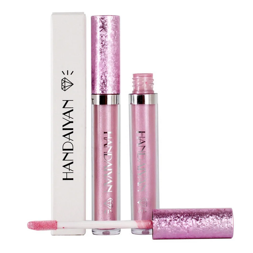 

HANDAIYAN Brand Lipstick Shiny Diamond Lip Gloss Pink Charming Glitter Liquid Lipstick Metallic Lipgloss Lasting Makeup #244055