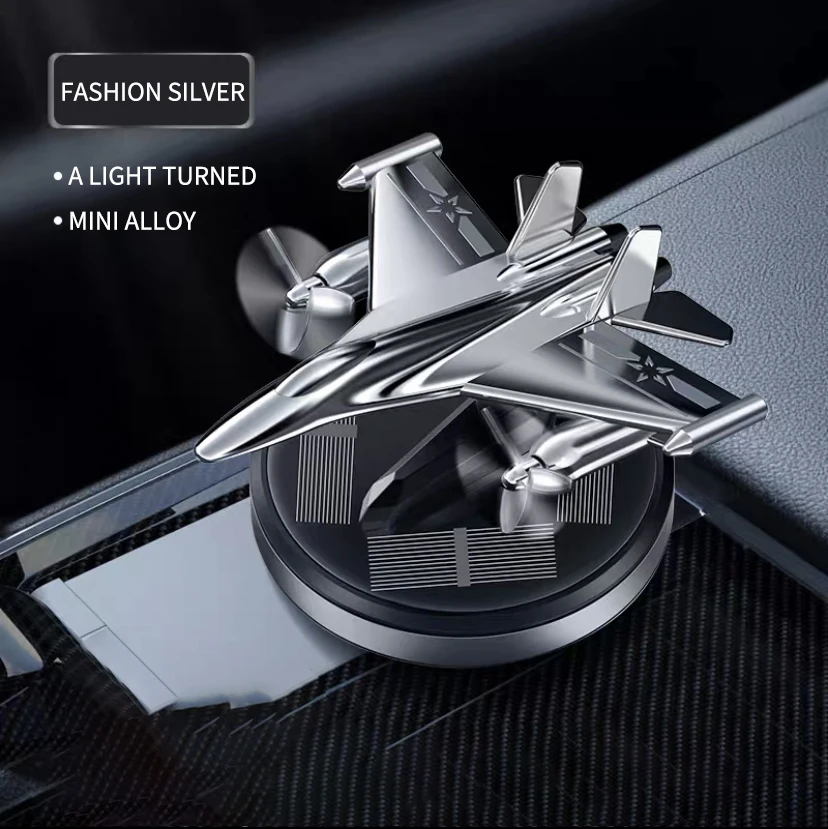 

Solar Power Air Freshener Airplane Model Center Console Decoration Auto Fragrance