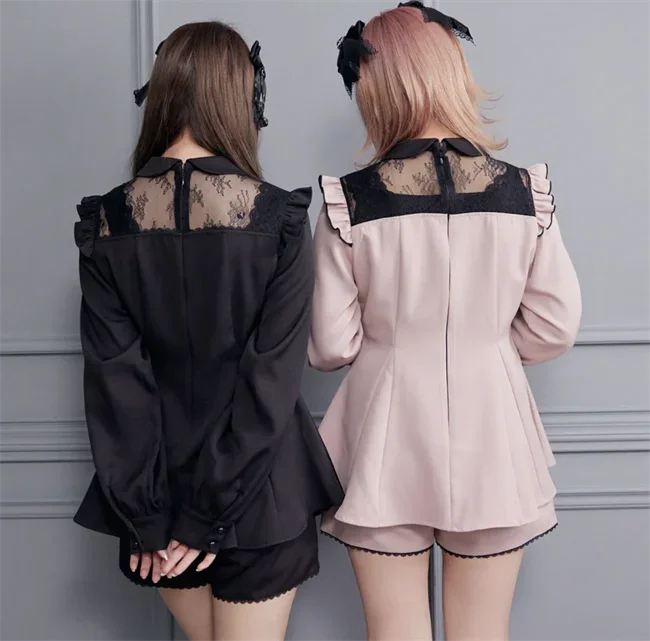 Новинка рубашка в японском стиле наряд темпераментная кружевная Вышивка Блузка