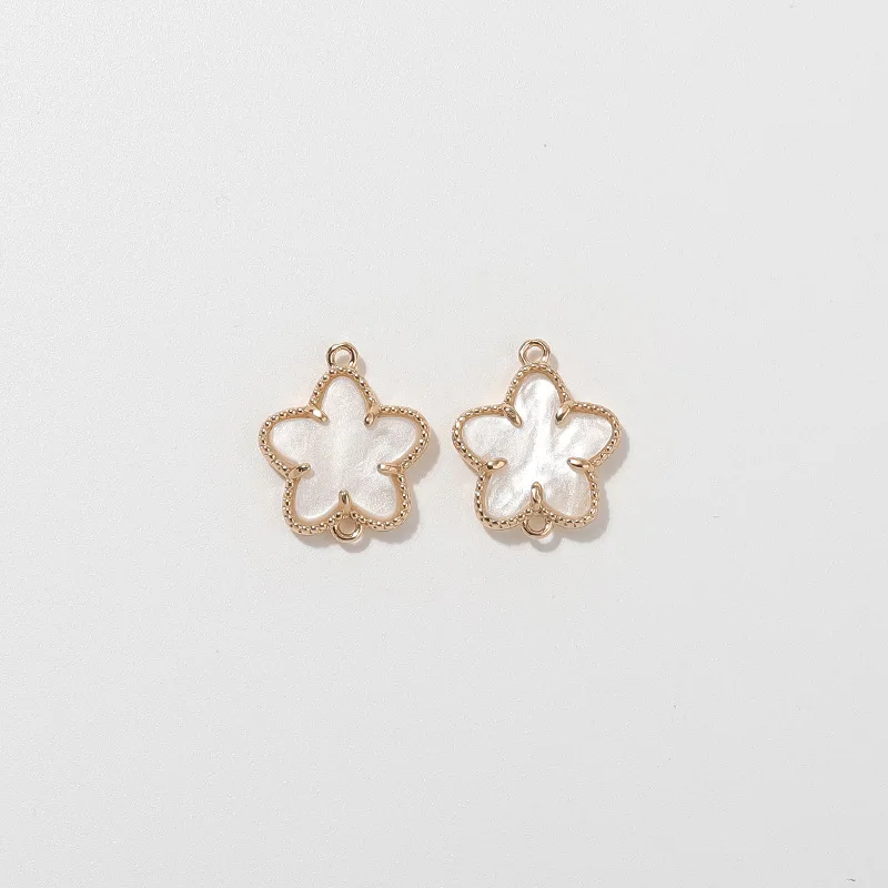 Фото 20pcs/ Bag DIY jewelry accessories five-leaf flower copper gold-plated connector earrings bracelet pendant making materials №2