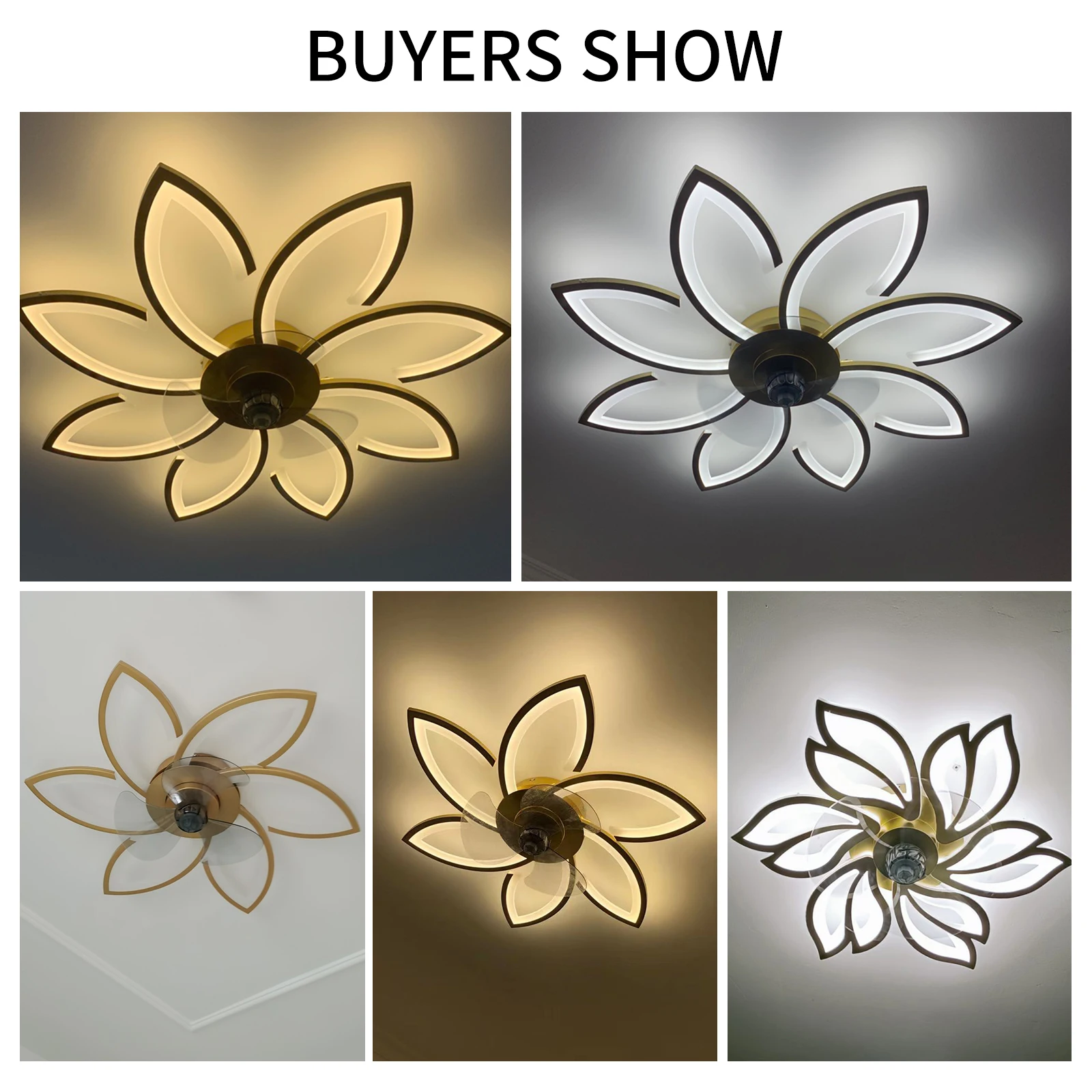 Новый Цветочный вентилятор для гостиной спальни домашнее освещение современная