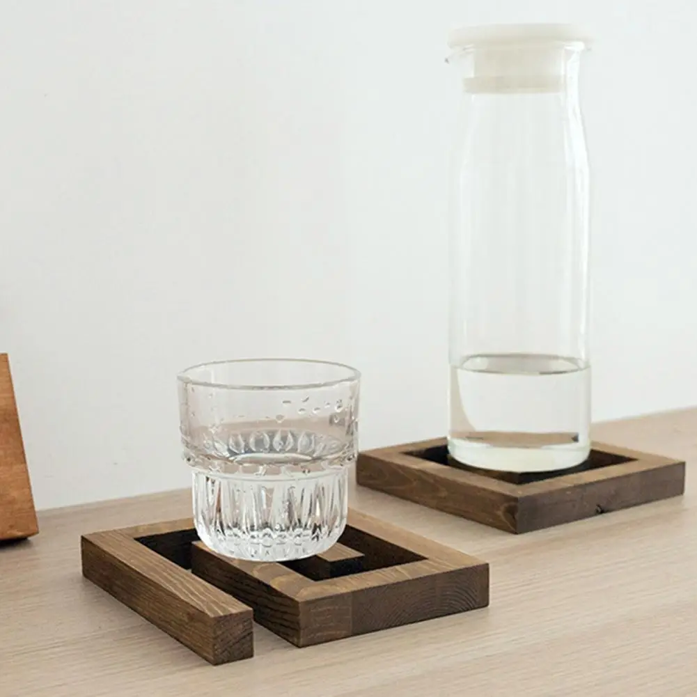 

Table Mat Heat Insulation Anti-slip Wooden Cup Mat for Hot Drinks