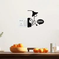 cute little girls turn off the lamp wall switch sticker childrens bedroom living room home decor decal self adhesive murals