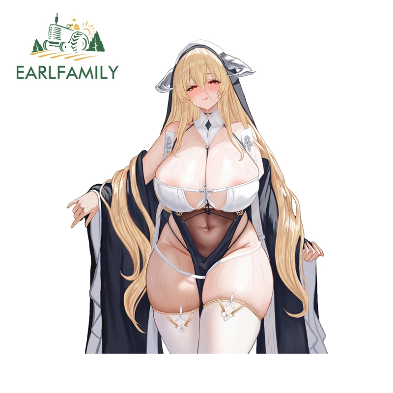 

EARLFAMILY несмываемый Azur Lane большая грудь оргазм лицо аниме наклейки для автомобиля наклейка на лобовое стекло DIY внешние аксессуары