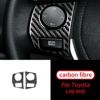 for toyota corolla 2014 18 real carbon fiber steering wheel button decor sticker trim car interior accessories