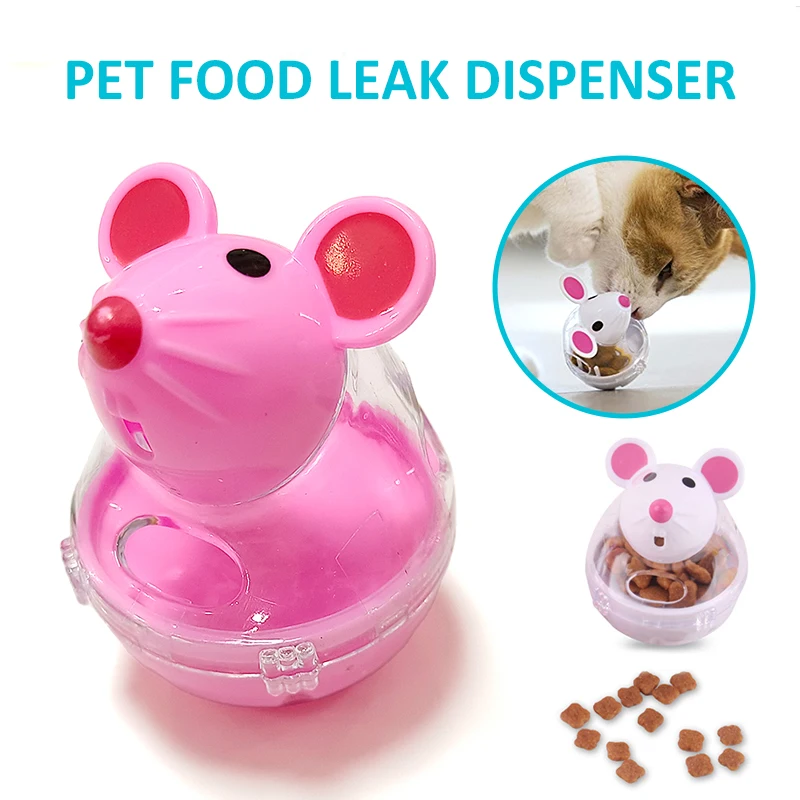 

Pet Food Leak Dispenser Cat Toy Healthy Feeder Tumbler Mouse Shape Non-toxic Pet Interactive Toys For Cat IQ Treat Pet Supplies