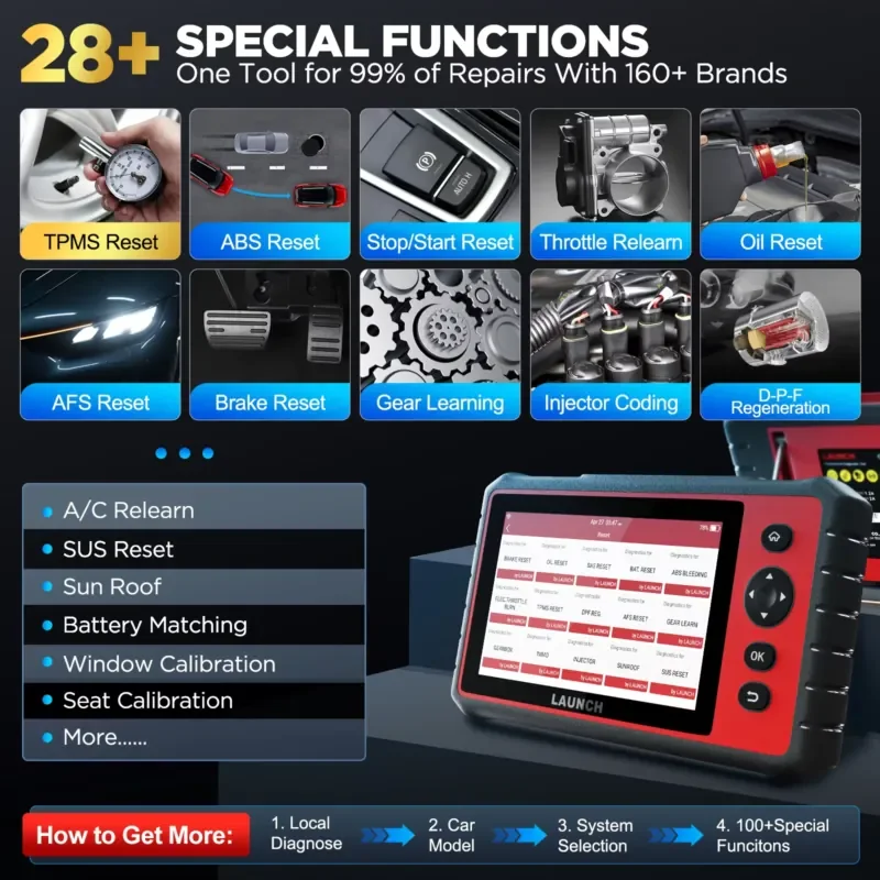Фото Профессиональный диагностический сканер X431 CRP909E OBD2 для сброса EPB, SAS, SRS, Oil Reset, диагностики всех систем, 2 автомобильных инструмента №4