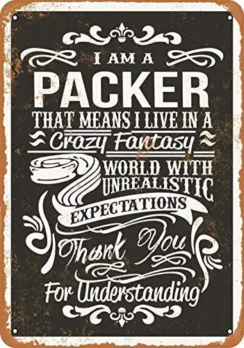

Crazy Packer - Rusty Look Vintage Signs Tin Signs Garage Home Wall Decoration