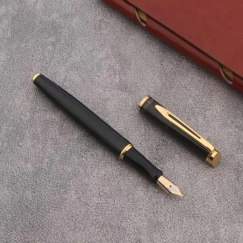

luxury Fountain Pen black metal golden Arrows Frosted decorated write Pen gift Stationery Office Supplies