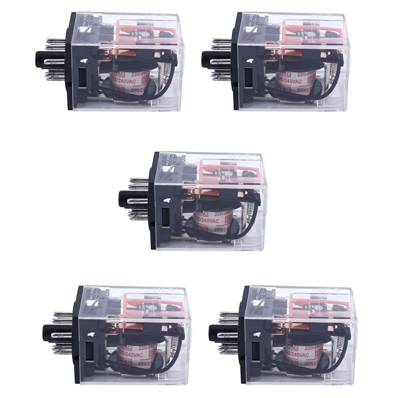 5X переменный ток 220 В/230 В катушка с напряжением лампы 8 контактов DPDT 2NO 2NC