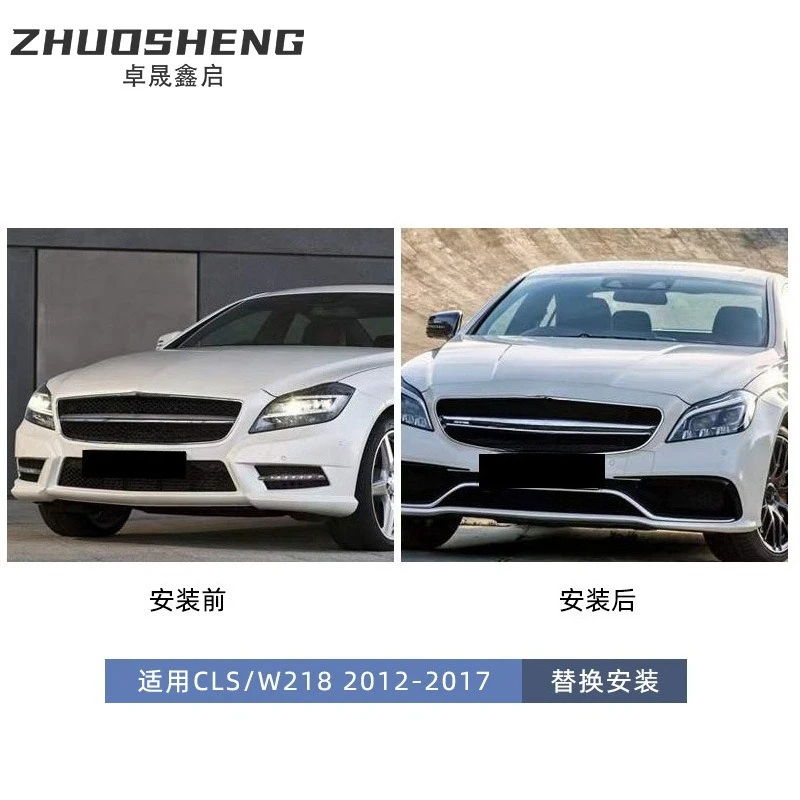 Фото Передний бампер для Mercedes CLS W218 AMG, задний спойлер, насадки на выхлопную трубу, комплект для тюнинга CLS63 AMG, детали кузова, аксессуары для стайлинга №2