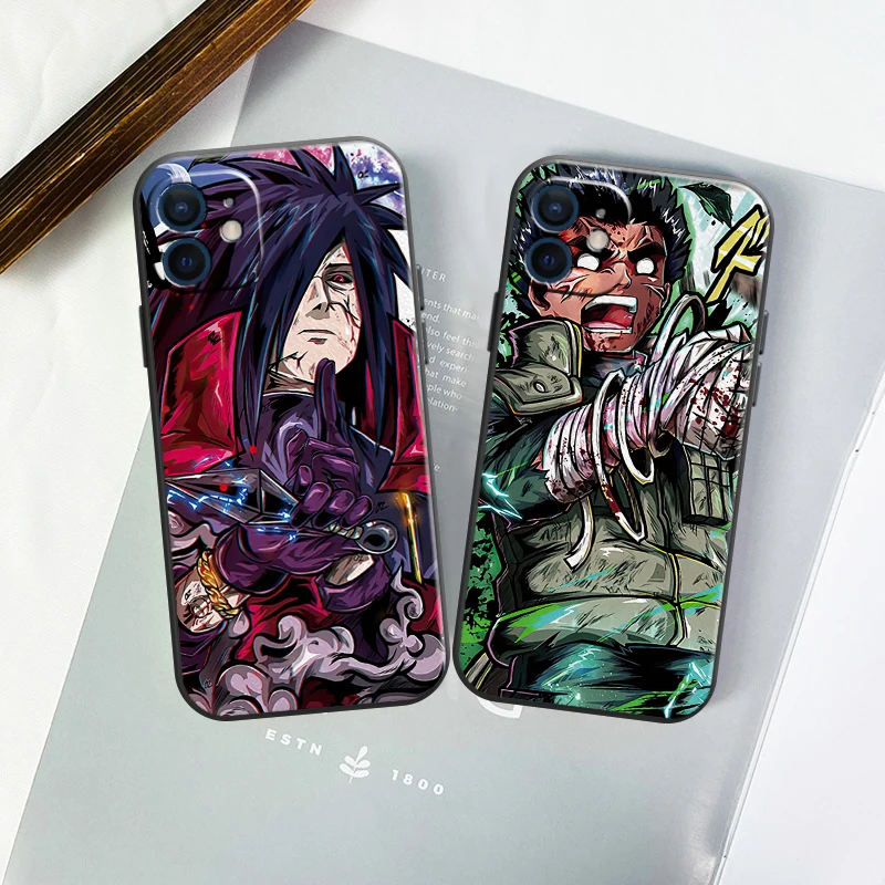 

Naruto Japan Anime Funda Phone Case For iPhone 11 13 12 Pro Max 12 13 Mini X XR XS MAX SE 2020 7 8 6s Plus Celular Black