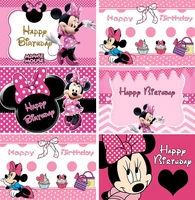 disney pink minnie mouse photography background photo girl birthday party decor banner photocall shoot photographic backdrop