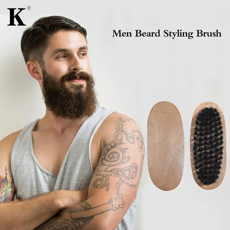 

Natural Boar Bristle Men's Shaving Brush Barber Beard Brush For Facial Cleaning Mustache Tool