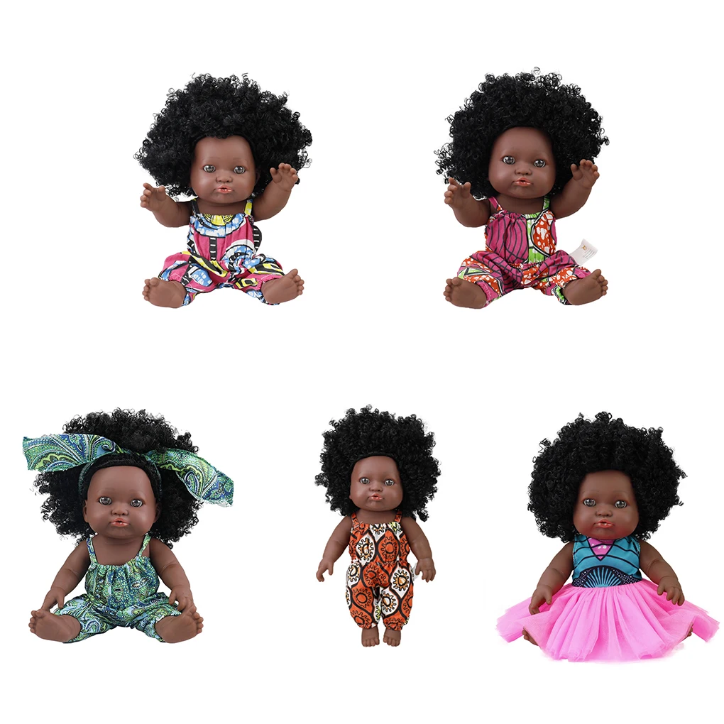 

Vinyl African American Doll School Kindergarten Educational Lifelike Toy Adorable Realistic Baby Shower Newborn Type 1