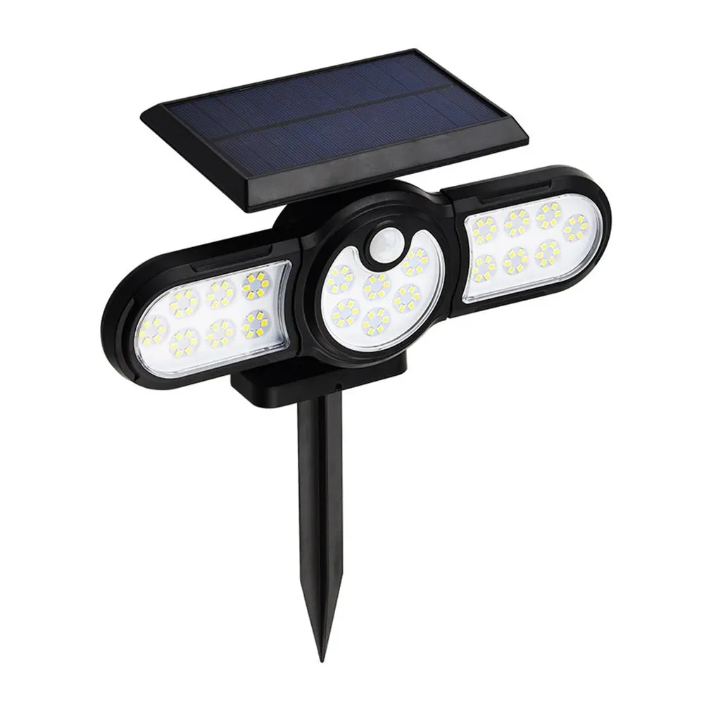 

Solar Lights Outdoor Three Head Lighting Lawn Ground Lamp PIR Motion Sensor Landscape Spotlight Outdoor Garden Lights