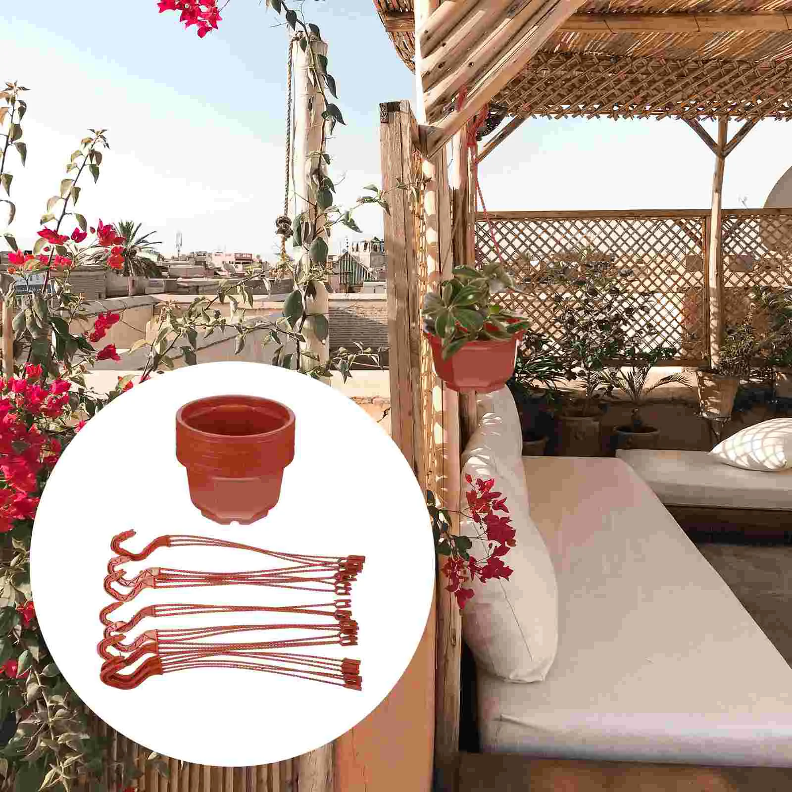 

Hanging Planter Flower Pots Plastic Wall Pot Basket Fence Garden Succulent Planters Holder Balcony Indoor Flowerpot Outdoor