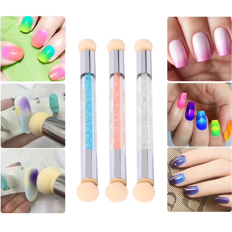 

Nail Powder Sponge Brush Tool+ for Extra 4 Sponge Heads Nail Gradient Shading Pen