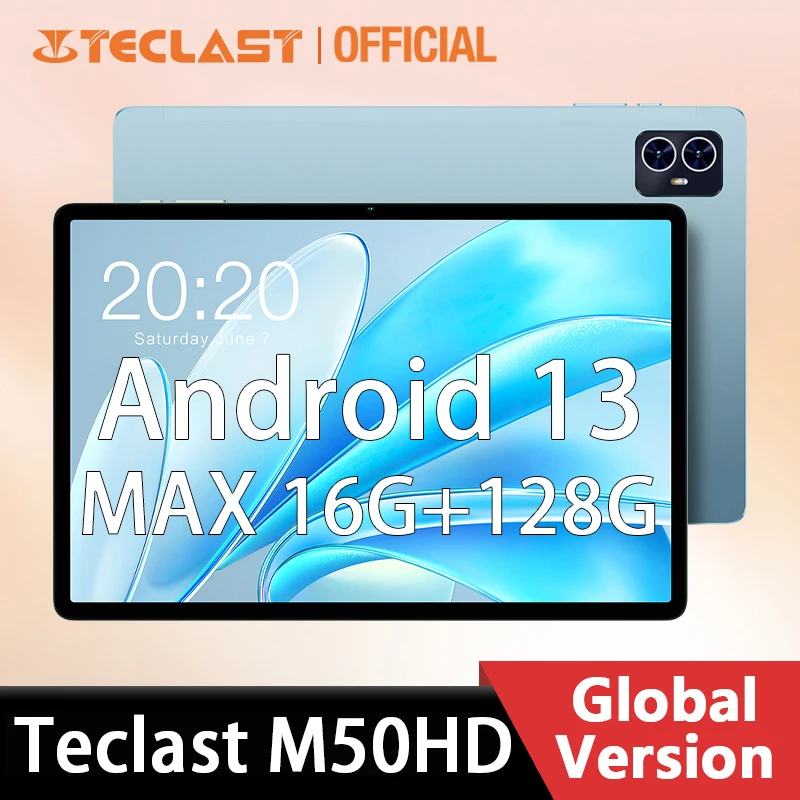 

【NEW】Teclast M50HD Tablet 10.1" 2K Android 13 1920x1200 MAX 16GB+128GB UNISOC T606 Octa Core 4G Network Type-C Camera 5MP+13MP