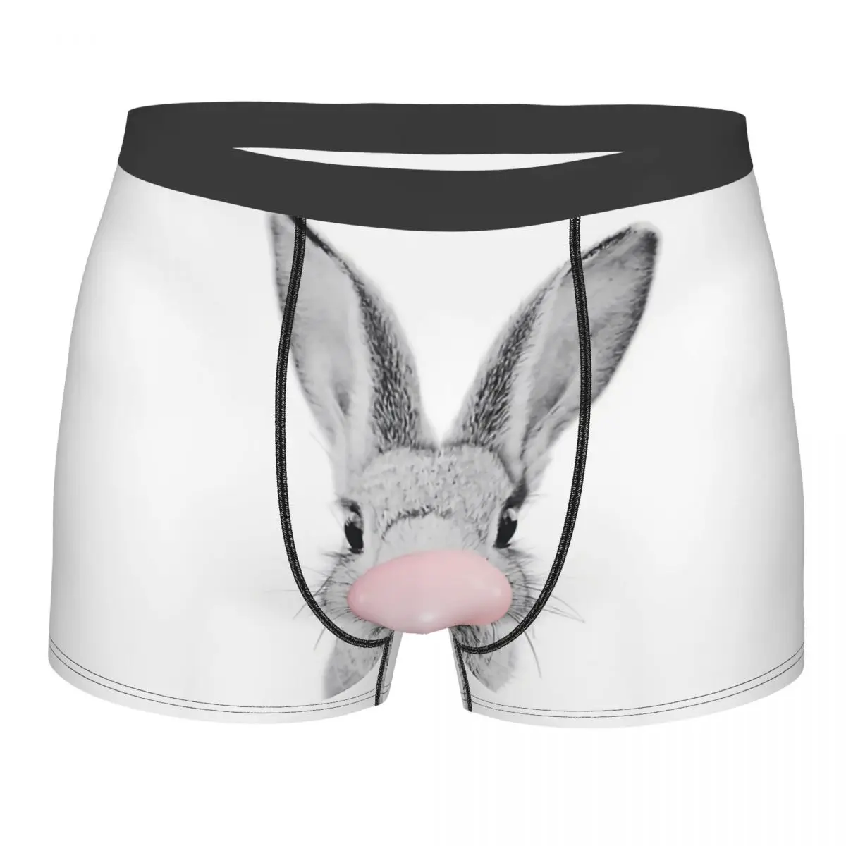 

Rabbit Gum Print Bubblegum Men Boxer Briefs Animal Breathable Funny Underpants High Quality Print Shorts Gift Idea