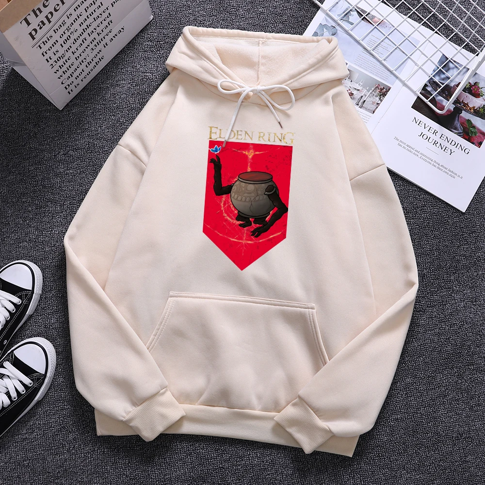 

Pot Boy Elden Ring Essential Print Men Clothing Autumn Fleece Long Sleeves Oversized Hip Hop Streetwear Warm Pocket Male Hoodies