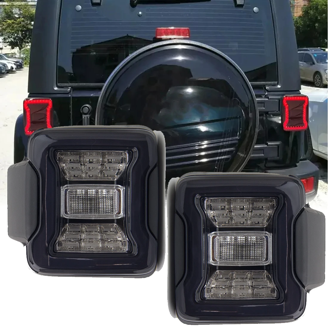

Задний светодиодный фонарь для Jeep Wrangler JK 2007-2017 DRL, стоп-сигнал, сигнал поворота, дневные ходовые огни, задняя лампа в сборе, США, 1 пара