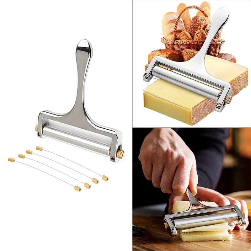 

Cheese Slicer Adjustable Thickness Stainless Steel Cheese Slicer Grater Butter and Cheese Grater for Cheese