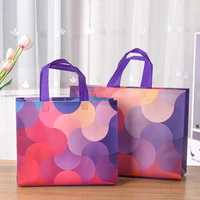 cat printing folding takeaway bag non woven fabric film coated reusable shopping bag outdoor travel grocery folding bags 4 sizes