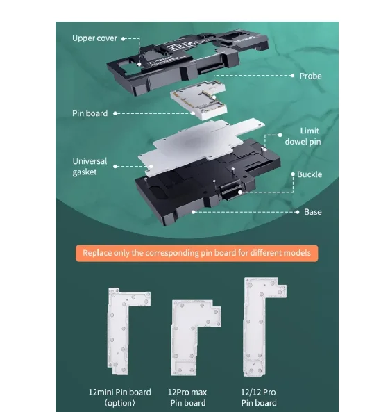 

Приспособление для тестирования материнской платы Qianli iSocket Jig для телефона 13pro 11ProMax 11pro 11 XSMAX XS X, функциональная логическая плата, держатель д...