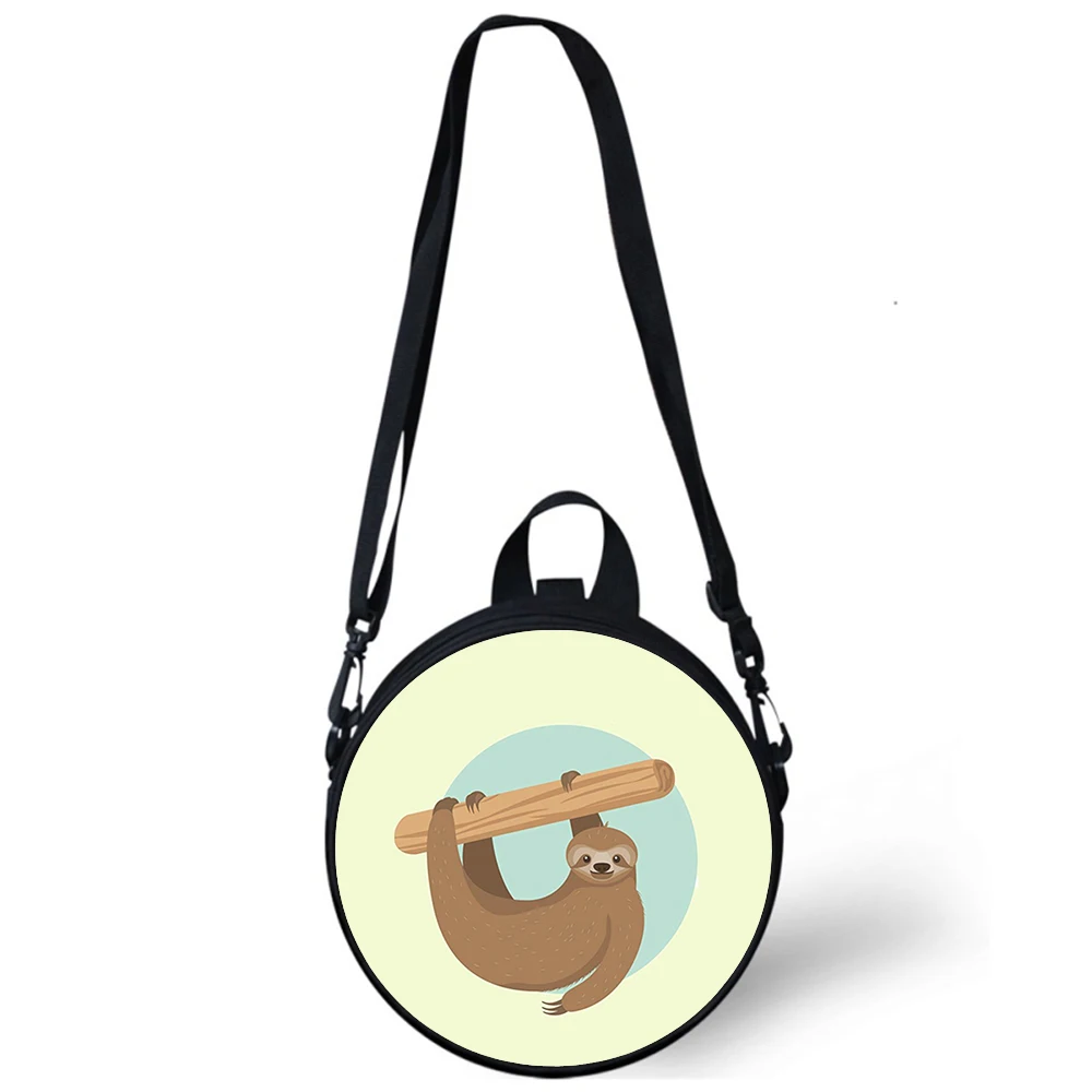 Folivora sloth slow lovely Child kindergarten Bag 3D Print Crossbody Shoulder Bags School Women Mini Round Bagpacks Rugtas Bag