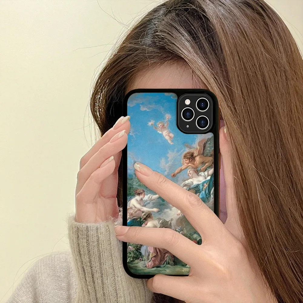 Renaissance Art Painting  Phone Case Silicone PC+TPU Case For iPhone 14 11 12 13 Pro Max 8 7 6 Plus X XR Hard Fundas