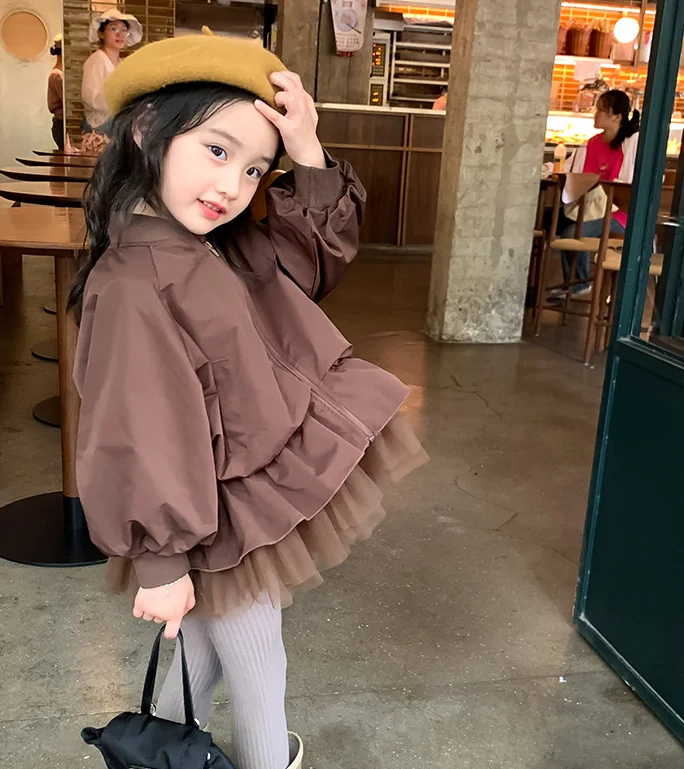 

Retail 2023 Baby Girls Fall Boutique Jacket, Princess Kids Elegant Outwear 2-7T